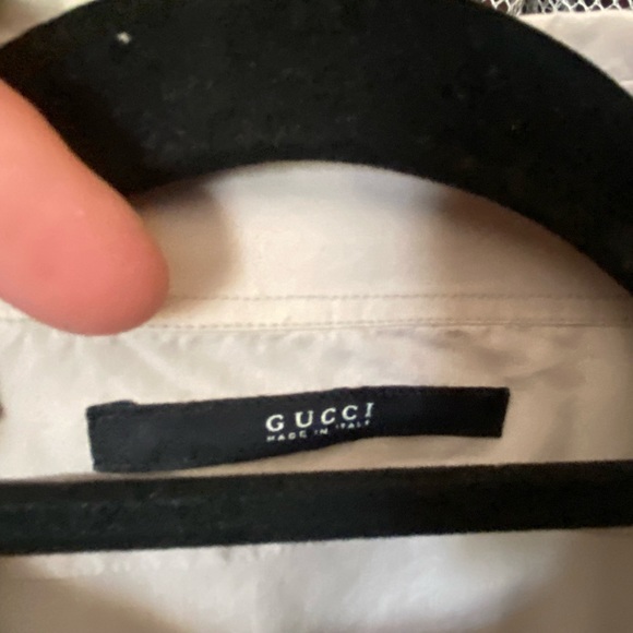 AUTHENTIC GUCCI MENS LIGHT GRAY BUTTON DOWN DRESS SHIRT IN EUC. - Picture 2 of 13